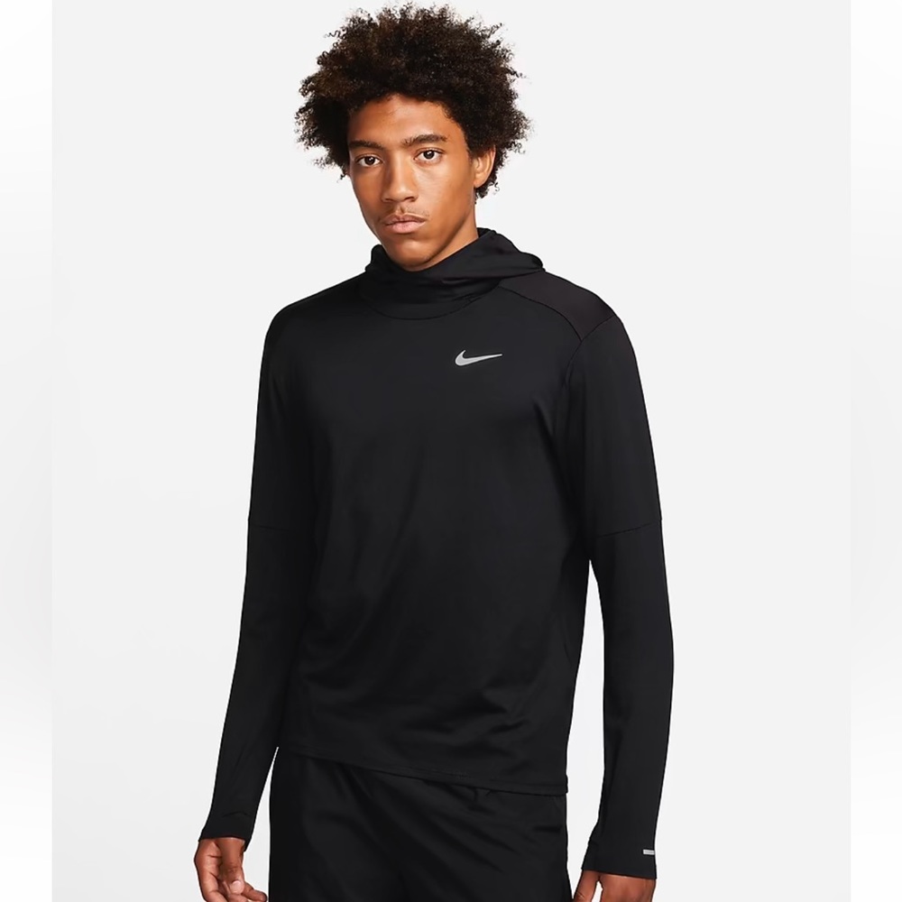 Nike Men's UV Running Hoodie Dri-FIT Element | Large | Black